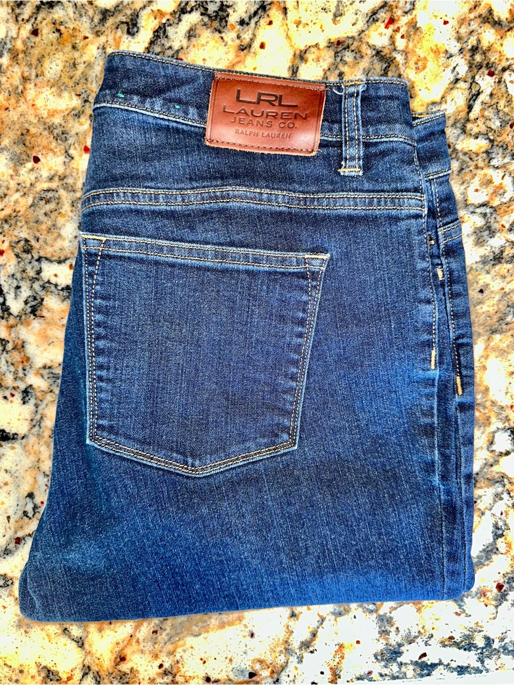 Ralph Lauren LRL Women’s Dark Blue Petite Straight leg Jeans 14P